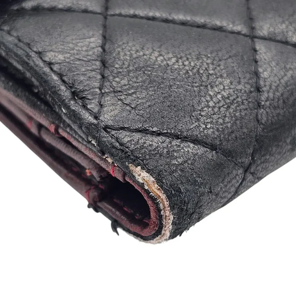 Chanel Classic Quilted Lambskin Leather Flap Long Wallet - Black